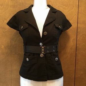Belted jacket shirt by Drama Gold fits medium